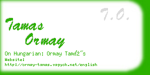 tamas ormay business card